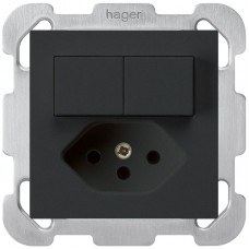 UP-Kombination 2xA-R/1P+T13 schwarz Hager kallysto B UP-Kombination 2xA-R/1P+T13 schwarz Hager kallysto B