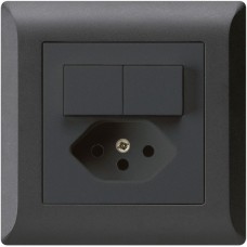 UP-Kombi Gr.I 2xA-R/1L+T13 Hager kallysto.line 10A schwarz Kinderschutz C