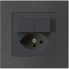 UP-Kombi Gr.I 2xA-R/1L+T13 Hager kallysto.pro 10A schwarz Kinderschutz C