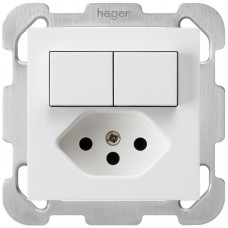 UP-Kombination 2xA-R/1P+T13 weiss Hager kallysto mit Kinderschutz UP-Kombination 2xA-R/1P+T13 weiss Hager kallysto mit Kinderschutz