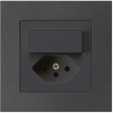 UP-Kombi Gr.I, A-R/1L+T13 schwarz Hager kallysto.pro 10A Shutter 94x94mm