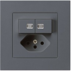 UP-Leuchtkombination Hager kallysto.pro 2×A-R/1P+T13 anthrazit 2 Linsen mit Kinderschutz C