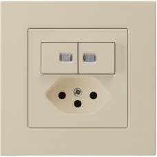 UP-Leuchtkombination Hager kallysto.pro 2×A-R/1P+T13 beige 2 Linsen mit Kinderschutz C