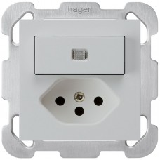 UP-Leuchtkombination Hager kallysto A-R/1P+T13 hellgrau B