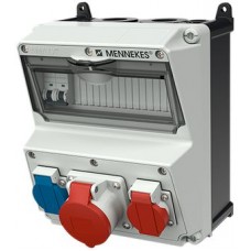 Wand-Stromverteiler Mennekes AMAXX IP44 1xT23 1xT25 1xCEE 16A grau-schwarz