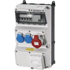 Wand-Stromverteiler Mennekes AMAXX 2xT23 1×CEE/5L 16A grau-schwarz IP44