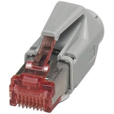 Feldstecker Phoenix Contact CUC, RJ45/S Kat.6 AWG 24-27, gerade, grau/rot