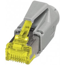 Feldstecker Phoenix Contact CUC, RJ45/S Kat.6A AWG 24-27, gerade, grau/gelb