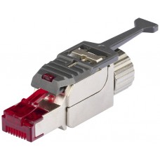 Feldstecker R&M FM45 Slim, RJ45/s/u Kat.6A AWG22-26, gerade, grau/rot