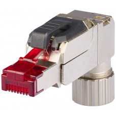 Feldstecker R&M FM45 Slim RJ45/s/u Kat.6A AWG22…26 gewinkelt grau/rot