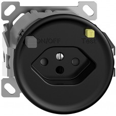 AP-Steckdose STANDARDdue T13 FI 30mA schwarz ohne Kappe mit Shutter QXCO