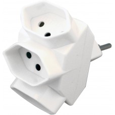 Abzweigstecker 3×T13 weiss