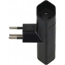 Abzweigstecker Max Hauri 2xT13 10A 250V T-Form schwarz