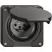 FI-Steckdose NEVO N.CO 30mA Typ 13 mit Shutter mit Anschlussklemmen schwarz für Kombination
