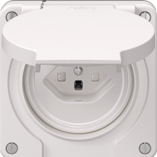 FI-Steckdose NEVO T23 mit Anschlussklemmen weiss