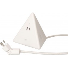 Mehrfachsteckdose Max Hauri Energy Pyramide 2×T13 USB A+C 18W weiss