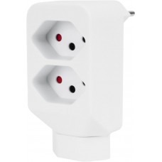 Mehrfachstecker Steffen 2×T13+1×T13 10A 230V IP20 weiss