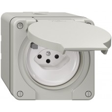 NAP-FI-Steckdose NEVO T13 mit Anschlussklemmen lichtgrau