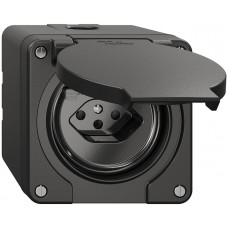 NAP-FI-Steckdose NEVO, T13 mit Anschlussklemmen schwarz