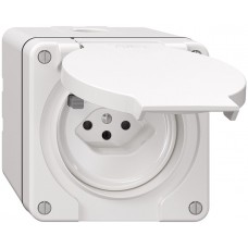 NAP-FI-Steckdose NEVO 30mA Typ 13 mit Anschlussklemmen weiss