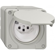 NAP-FI-Steckdose NEVO T23 mit Anschlussklemmen lichtgrau