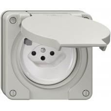 NUP-FI-Steckdose NEVO T13 mit Anschlussklemmen lichtgrau