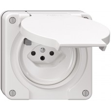 NUP-FI-Steckdose NEVO T13 mit Anschlussklemmen weiss