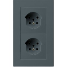 UP-Kombi 2x1 Hager kallysto.pro 2xTyp 15 mit Steckklemmen anthrazit C