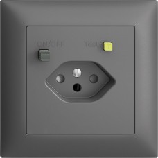 UP-Steckdose EDIZIOdue T13 FI 30mA shutter dunkelgrau FMI