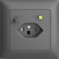 UP-Steckdose EDIZIOdue T23 FI 30mA shutter dunkelgrau FMI