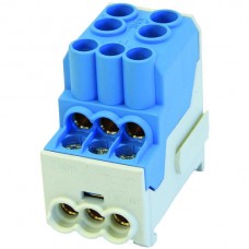 Verteilerblock Typ UVB 2x25/ 6×10mm² 100A blau