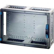 Apparategehäuse Hensel FP 0440 grau leer mit transparenter Türe offen 540×360×186mm