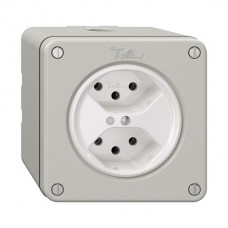 NAPU-Steckdose NEVO 2×T13 LED lichtgrau