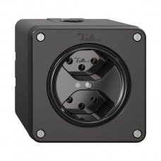 NAPU-Steckdose NEVO 2×T13 LED schwarz