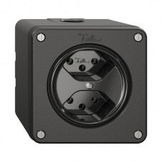NAPU-Steckdose NEVO 2×T13 schwarz
