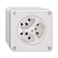 NAPU-Steckdose NEVO 3×T23 LED weiss