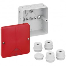 AP-Abzweigdose Abox m 040 gr. Deckel rot ohne Klemmen