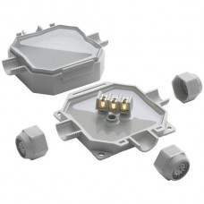 Abzweigdose Raytech READY BOX mit Gel, Klemmen und Verschraubung IP68 grau