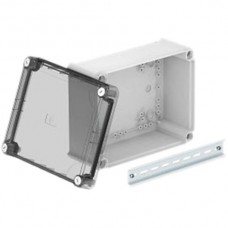 Kabelabzweigkasten OBO Bettermann geschlossen 240×190×115mm mit Deckel transparent