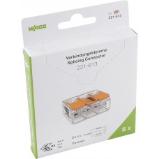 Dosenklemme WAGO 221-613 in Blister 3L 0.5-6mm² 41A 450V - 8 Stück