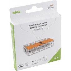 Dosenklemme WAGO 221-615 in Blister 5L 0.5-6mm² 41A 450V - 6 Stück