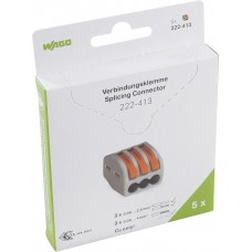 Steckklemme WAGO 222-413  3L 0.08-4mm² grau - Blister 5 Stück
