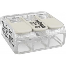 Steckklemme WAGO COMPACT 3×4mm²Ex e transparent 105°C 440V 24.5A - 50 Stück