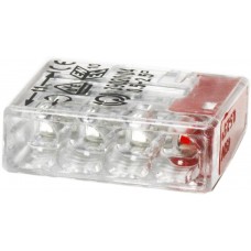 Steckklemme Woertz 4×0,5...2,5mm² 450V, 24A transparent/rot - 100 Stück
