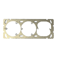Befestigungsplatte 1x3 Feller 77x197mm horizontal SPEZIAL für 2x 3xT13 und 1x Normalausschnitt (ohne Apperate)