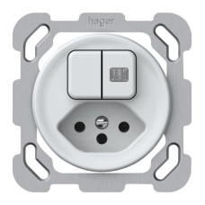 UP-Kombination origin Sch 3+3 + 1xTyp 13 77x77mm 1xbeleuchtet weiss
