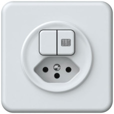 UP-Kombination origin Sch 3+3 + 1xTyp 13 92x92mm 1xbeleuchtet weiss
