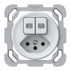 UP-Kombination origin Sch 3+AR + 1xTyp 13 77x77mm 2xbeleuchtet weiss