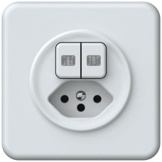 UP-Kombination origin Sch 3+AR + 1xTyp 13 92x92mm 2xbeleuchtet weiss