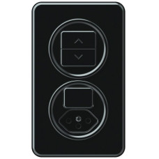UP-Kombination origin Storenschalter + Sch 3/1L+T13 88x148mm schwarz